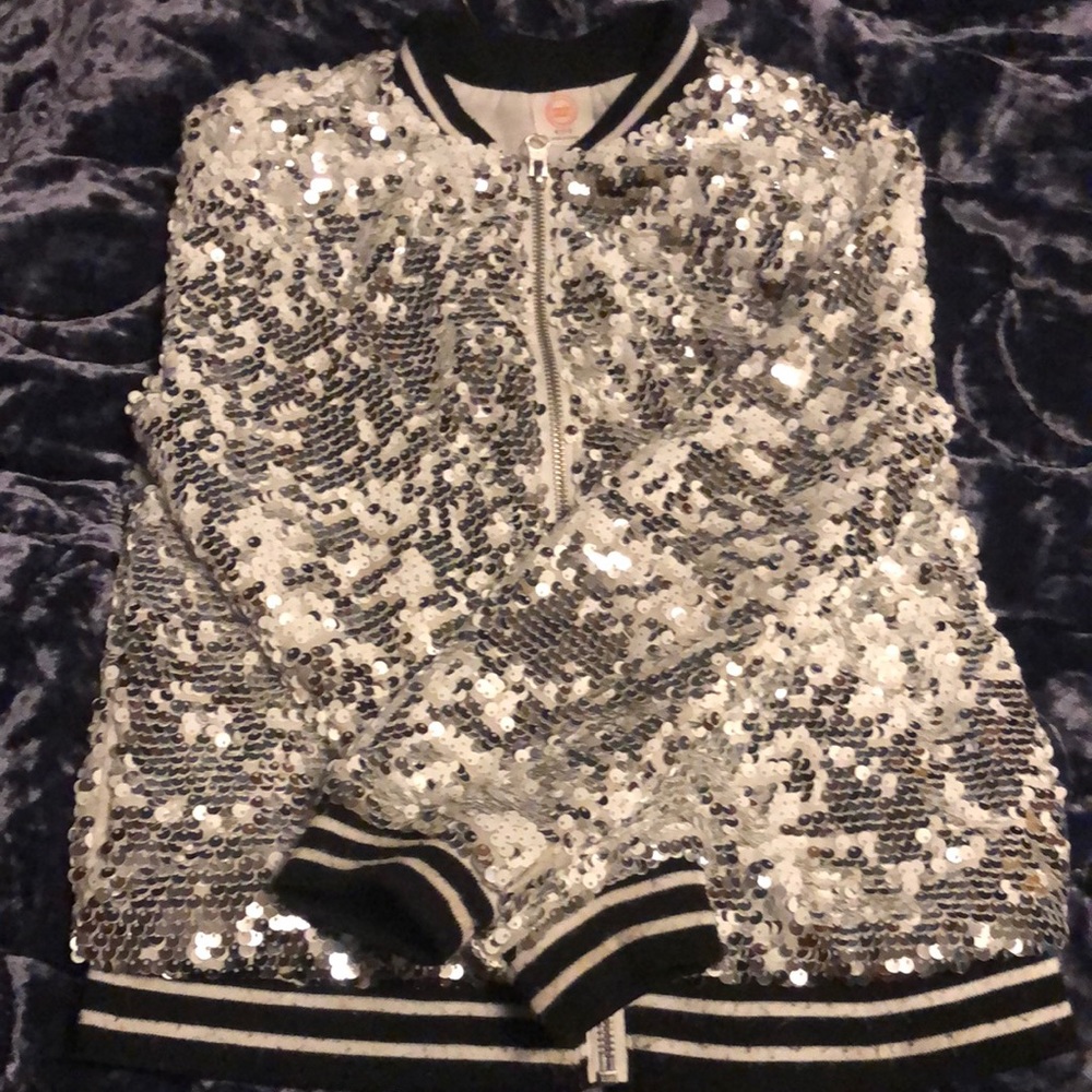 Girls Sequined Sweatshirt - size 7/8